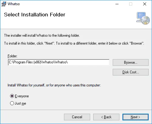 Select installation Folder