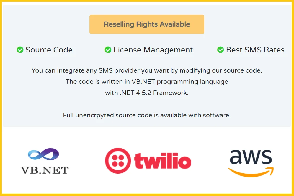 sms software reselling rights